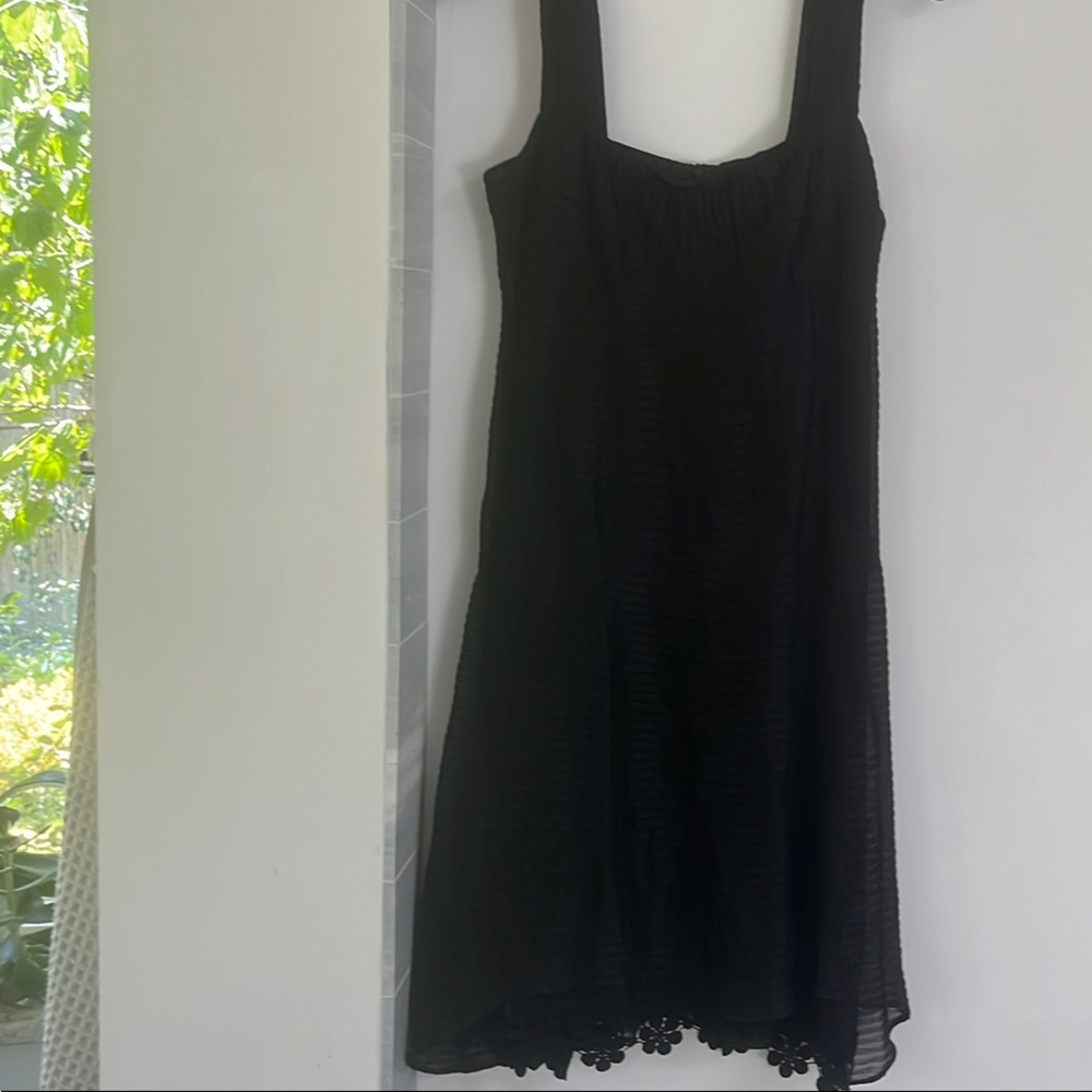 Nanette Lepore Black Sleeveless Square Neck Midi Dress